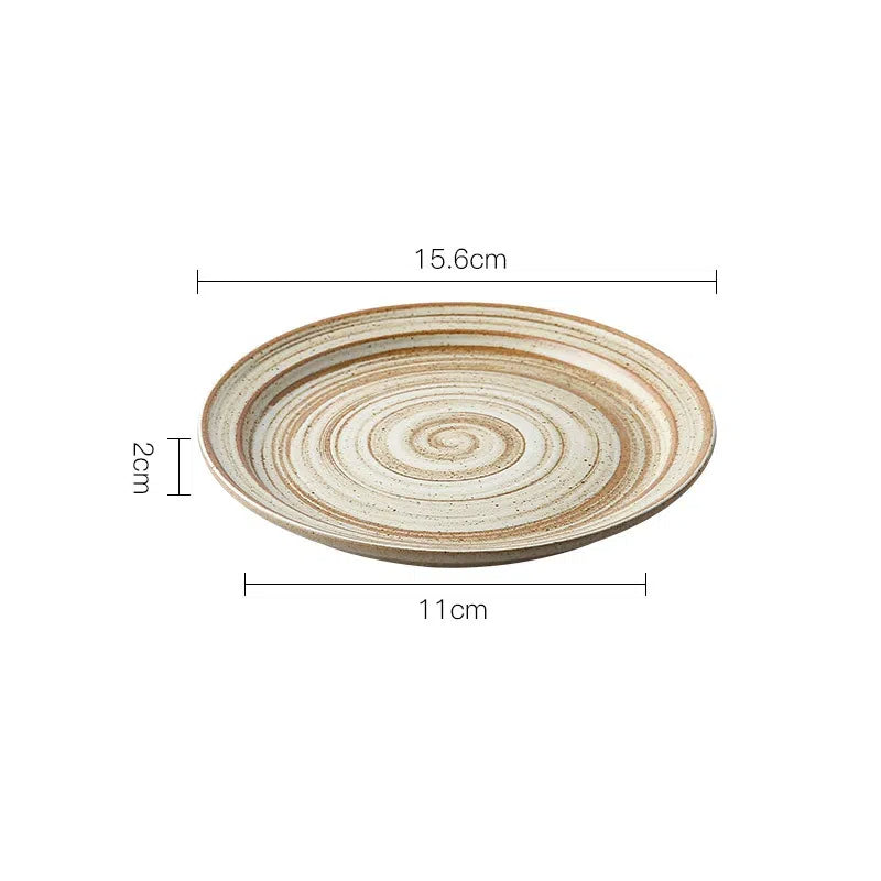 Retro-Kaffeeset aus Grobkeramik – Handgefertigte Tasse mit Unterteller | Vintage-Stilmilk cup